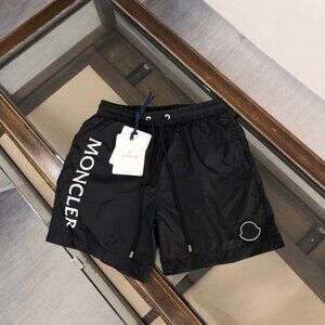 Moncler Black Logo Patch Swim Shorts